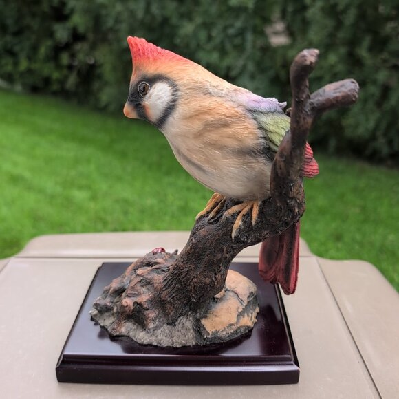 Vintage David Mark Creations Bird On A Branch Figurine With Ladybug - Picture 3 of 5
